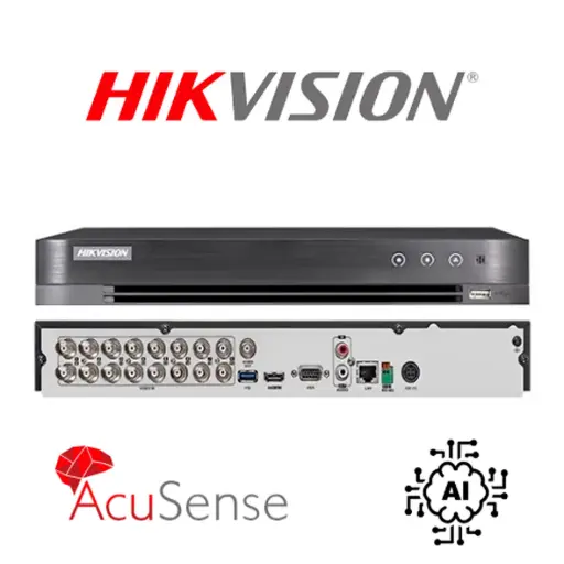 [HK-iDS7216HQHI-M2/XT] DVR 16CH FULL HD 5MP Lite HQHI HIKVISION ACUSENSE CON ANALITICA iDS7216HQHI-M2/XT