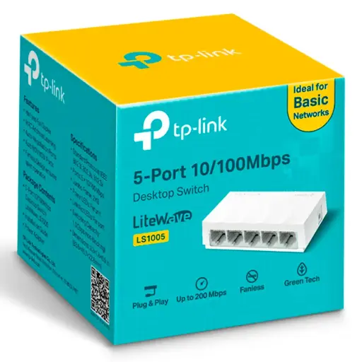 [TL-LS1005] SWITCH DE 5 PUERTOS 10/100Mbps TP LINK TL-LS1005 PLASTICO