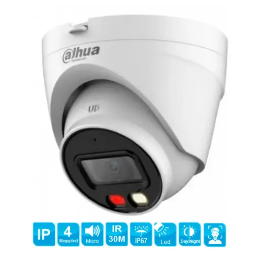 [DH-IPC-HDW1439V-A-IL] CAMARA IP DE 4MP CON DOBLE LUZ Y FOCO FIJO TIPO GLOBO OCULAR DH-IPC-HDW1439V-A-IL DAHUA