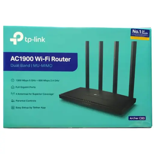 [ARCHER C80] ROUTER WIFI DOBLE BANDA 2.4-5HGZ ARCHER C80 GIGABIT AC1900 4 ANTENAS TP LINK