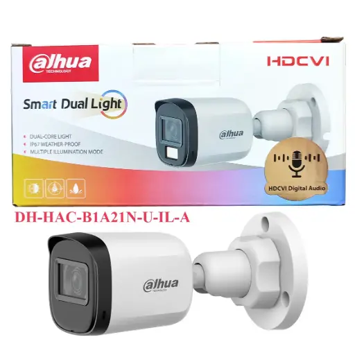 [DH-HAC-HFW1200CLN-IL-A] CAMARA DAHUA 2MP Serie Cooper | 2.8mm 100° | ILUMINACION DUAL 30 Mts IR y 20 Mts Luz Visible | MICROFONO INTEGRADO DAHUA HAC-B1A21N-U-IL-A
