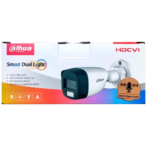 [DH-HAC-HFW1200CLN-IL-A] CAMARA DAHUA HDCVI 2MP SMART DUAL LIGHT TUBO IR 20M 1080P CON MICROFONO DH-HAC-HFW1200CLN-IL-A