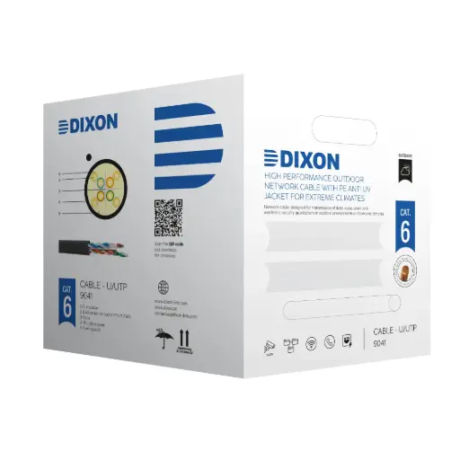 [DIXON 9041] CABLE CAT6 U/UTP CCA COBRE PURO DIXON 9041 4Px23 AWG 305m PARA USO EXTERIOR
