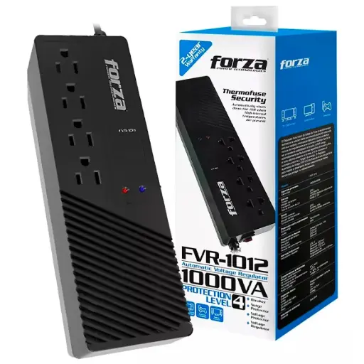 [FZ-FVR-1012] ESTABILIZADOR 4 TOMAS 1000VA/500W 220V FZ-FVR-1012 FORZA