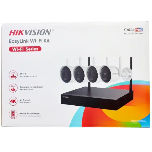[HK-NK844WBH] KIT EASYLINK WIFI 6 CON NVR 8CH + 4 BULLETS DE 4MP WIFI HK-NK844WBH