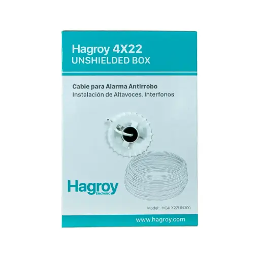 [HG-4X22UN300] CABLE DE ALARMA BLANCO 4X22 SIN APANTALLAR (300M) MOD. HG-4X22UN300