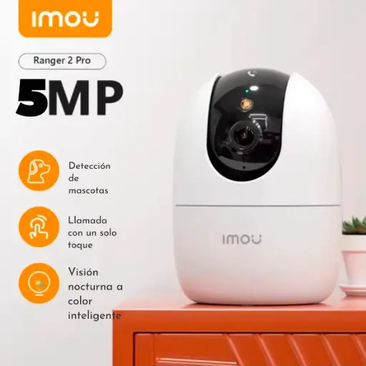 [IPC-S2EN-5R1S] CAMARA DOMO INTERIOR 360 IMOU RANGER 2 PRO DE 5MP 3K | DUAL BAND | FULL COLOR IMOU IPC-S2EN-5R1S