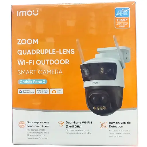 [IPC-S76DN-13M0N] CAMARA CRUISER PANO Z CUADRUPLE LENTE EXTERIOR 13MP IMOU | ZOOM 12X | DOBLE BANDA WIFI6 | POE 802.3AT