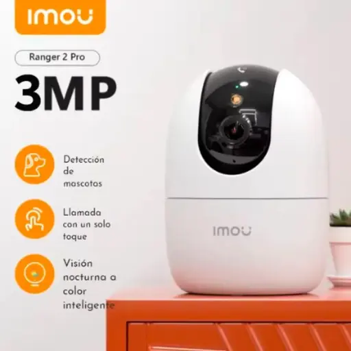 [IPC-S2EN-3R1S] CAMARA DOMO INTERIOR 360 IMOU RANGER 2 PRO DE 3MP 2K | FULL COLOR | DUAL BAND | BOTON DE LLAMADA IPC-S2EN-3R1S