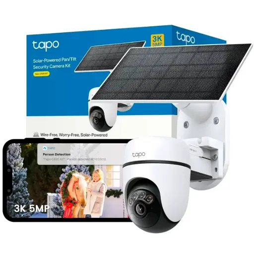 [TAPO C630 KIT] CÁMARA TAPO C630 KIT GIRATORIA 3K 5MP DE VIGILANCIA WI-FI SOLAR CON BATERÍA RECARGABLE 6700mAh Y DETECCIÓN IA | FULL COLOR EN LA NOCHE Y GRAN ANGULAR 130º 