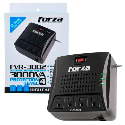 [FZ-FVR-3002] ESTABILIZADOR 4 TOMAS/3000VA/1500W 220V FORZA FZ-FVR-3002