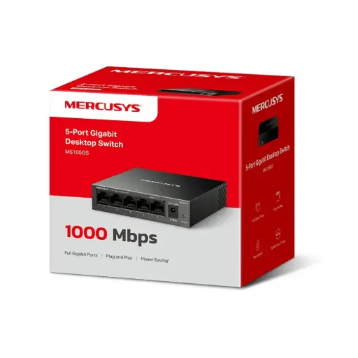 [MS105GS] SWITCH DE 5 PUERTOS GIGABIT CARCASA METAL MERCUSYS MS105GS