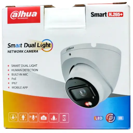 [DH-IPC-HDW1839T-A-IL] CAMARA IP EYEBALL 8MP SMART DUAL LIGHT, MIC, IP67, POE CON AUDIO INCORPORADO DAHUA DH-IPC-HDW1839T-A-IL