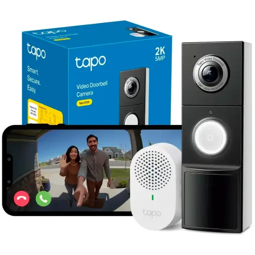 [TAPO D235] VIDEO PORTERO WIFI 3K 5MP | BATERIA 10,000mAH / 8-24V cableado  | NOTIFICACIONES | COLOR NIGHT TAPO D235