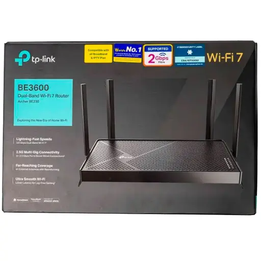[ARCHER BE230] ROUTER WIFI7 DUAL BAND BE3600, 688+2882 MBPS, 4 ANTENAS, 2.5G+2.5G+3XGE, USB3.0, MLO, OFDMA, HE160, WPA3, HOMESHIELD, EASYMESH MODELO: ARCHER BE230