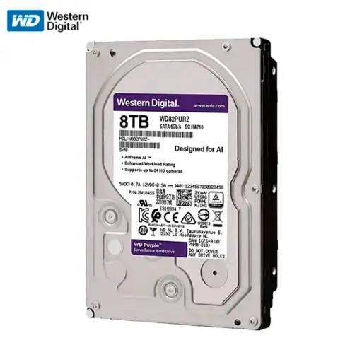 DISCO DURO DE 8TB WESTERN DIGITAL PURPURA PARA CCTV