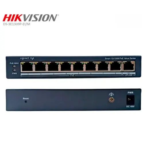 [DS-3E1309P-EI/M] SMART SWITCH POE 8P 10/100 + 1 UP LINK (Giga) DS-3E1309P-EI/M HIKVISION