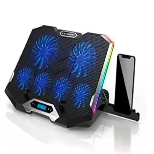 [HA-K9] COOLER PARA LAPTOP Y NOTEBOOK CYBERCOOL HALION 6 VENTILADORES HA-K9 RGB