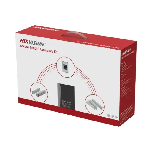 [HK-DS-KAS-7M01] KIT DE ACCESO. INC:FUENTE, CERRADURA, SOPORTE Y PULSADOR C/FUENTE HIKVISION HK-DS-KAS-7M01