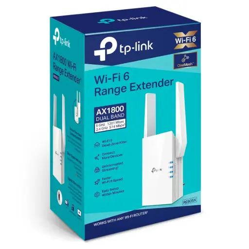[RE605X] EXTENSOR REPETIDOR WIFI 6 DOBLE BANDA AX1800 RE605X TP LINK