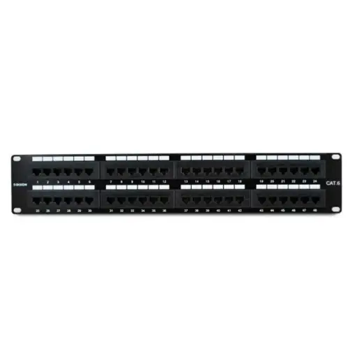 PATCH PANEL DE 48 PUERTOS CAT6 CARGADO MARCA DIXON 