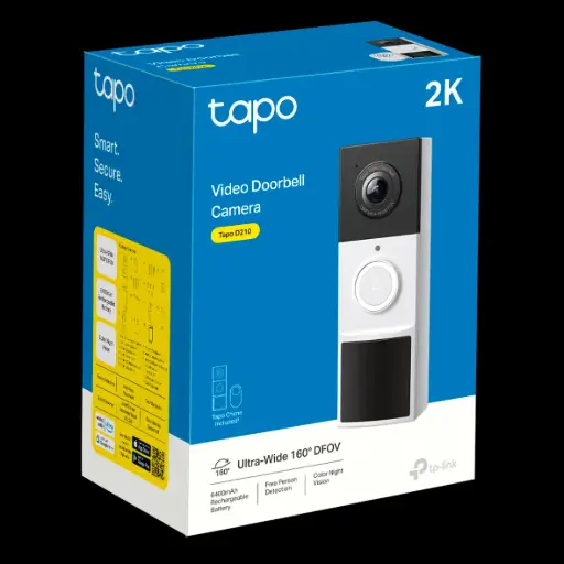 [TAPO D210 2K] VIDEO PORTERO WIFI 2K 3MP GRAN ANGULAR 160° | BATERIA 6400mAH | NOTIFICACIONES | COLOR NIGHT TAPO D210