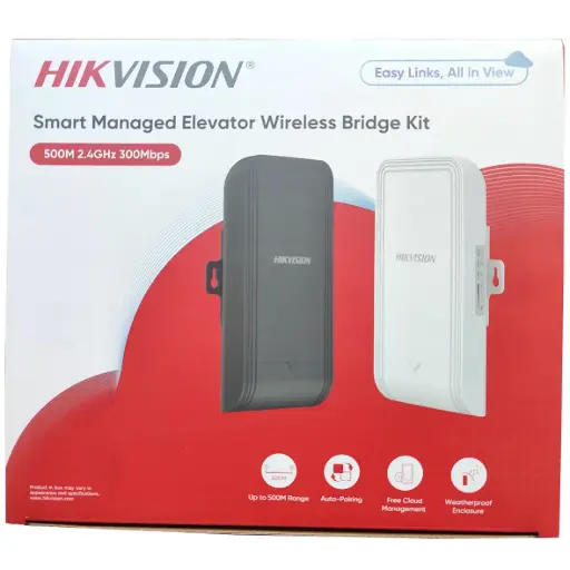 [HK-DS-3WF0EC-2NT] KIT BRIDGE INALAM P/ASCENSORES 2.4GHZ 300MBPS 500M HIKVISION HK-DS-3WF0EC-2NT