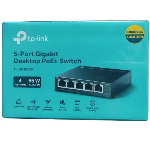 [TL-SG1005P] SWITCH DE 5 PUERTOS GIGABIT CON 4 PUERTOS POE+ TP LINK SG1005P