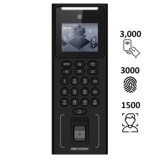 [HK-DS-K1T321EFWX-B] CONTROL ACCESO ASISTENCIA CON WIFI Y BATERIA |500 ROSTROS|3,000 TARJETAS EM|3,000 HUELLAS HIKVISION HK-DS-K1T321EFWX-B